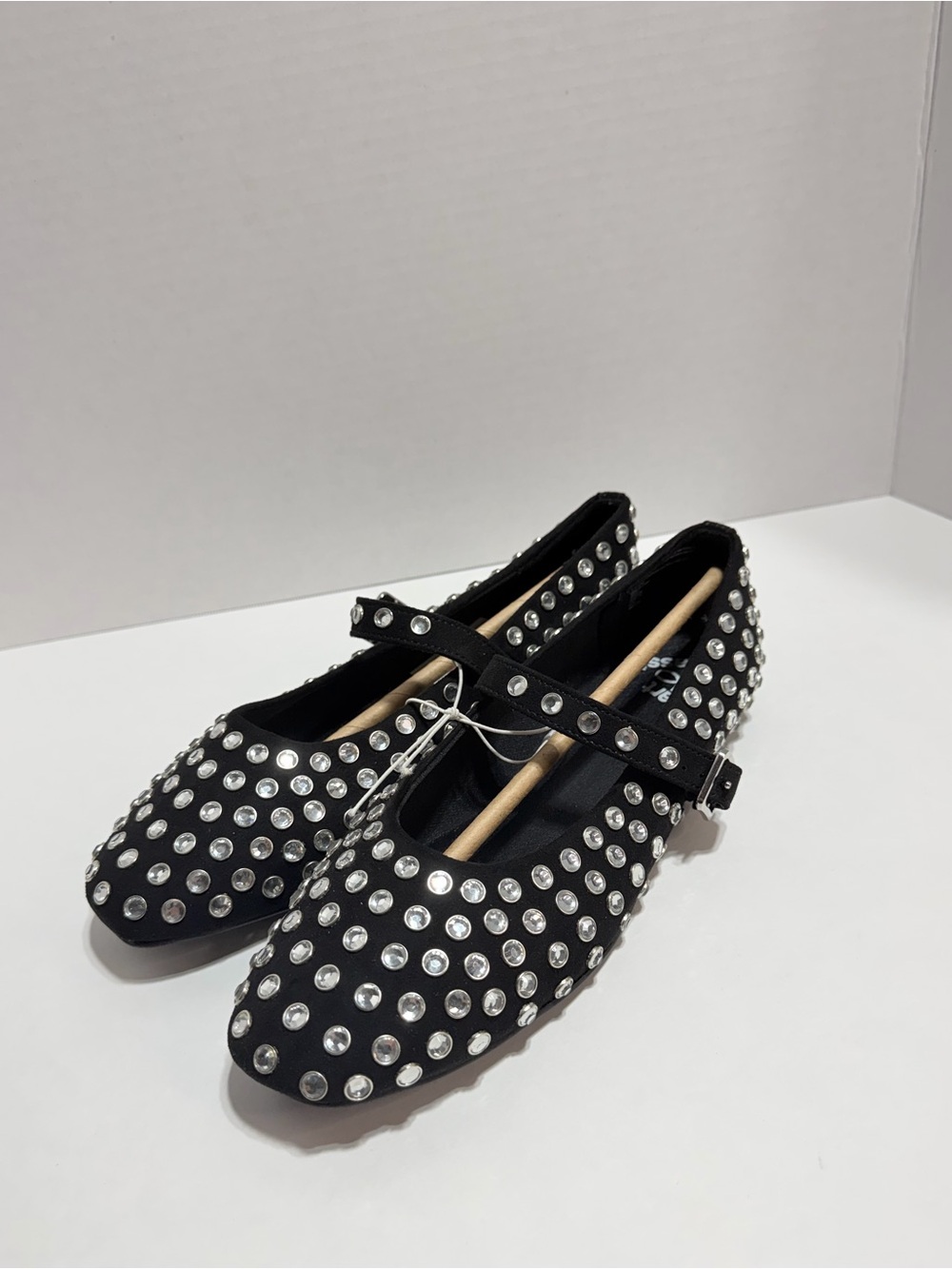 Art Class Girls/Kids Toree Studded Rhinestone Black Ballet Shoes, Size 5 NWT